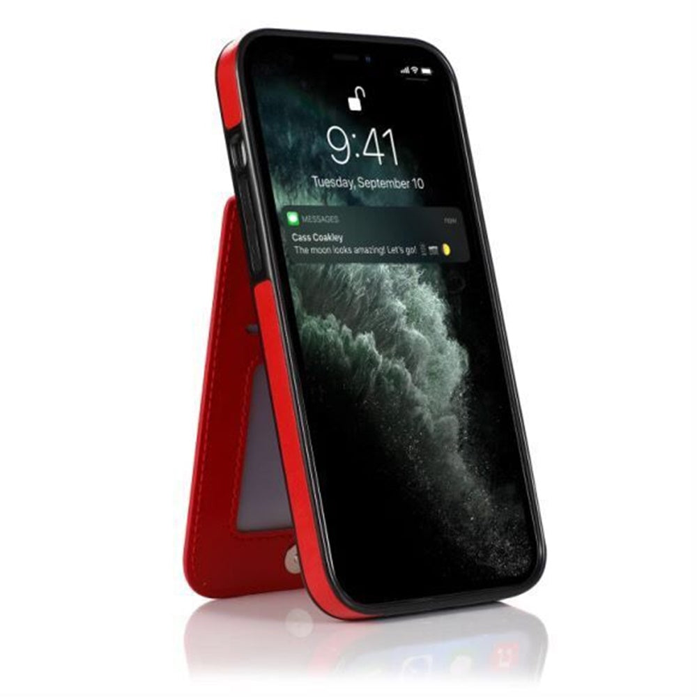 For Apple iPhone 13 Pro Max Wallet Case with Credit Card Holder Vertical Leather Kickstand Magnetic Buttons Flip Pouch  Phone Case Cover