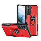 For Samsung Galaxy S21 FE /Fan Edition Military Grade Hybrid Heavy Duty 2 in 1 Hard PC and Silicone with Ring Stand Holder  Phone Case Cover