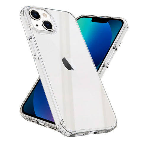 For Apple iPhone 13 Mini (5.4") Clear Designed Slim Thin Transparent Military Grade Drop Hybrid Hard PC Back and TPU Bumper Protective Transparent Phone Case Cover