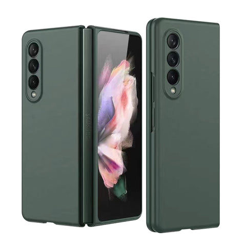 For Samsung Galaxy Z Fold 3 5G Ultra Slim Flip Snap On Hybrid Shockproof Hard PC + TPU Matte Finish Back Protector Midnight Green Phone Case Cover
