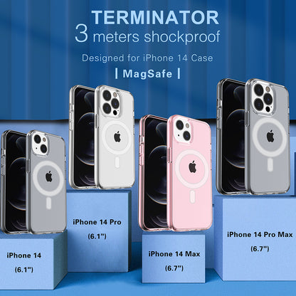 For Apple iPhone 14 /Plus Pro Max Transparent Thick Hybrid Hard PC Shell & Soft TPU Shockproof Compatible with MagSafe  Phone Case Cover