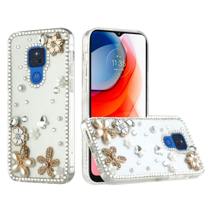 For Samsung Galaxy S21 Luxury Bling Clear Crystal 3D Full Diamonds Luxury Sparkle Rhinestone Hybrid Protective White Flower Butterfly Phone Case Cover