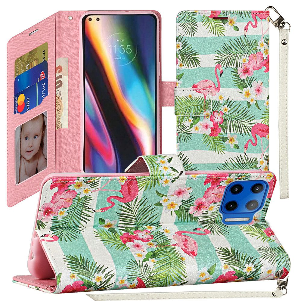 For Apple iPhone 14 Pro (6.1") Wallet Leather Design Pattern with Credit Card Slot, Stand Magnetic Folio Pouch  Phone Case Cover
