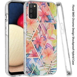 For Samsung Galaxy A02S Fashion Floral IMD Design Flower Pattern Hybrid Protective Hard PC Rubber TPU Slim Back Shockproof  Phone Case Cover
