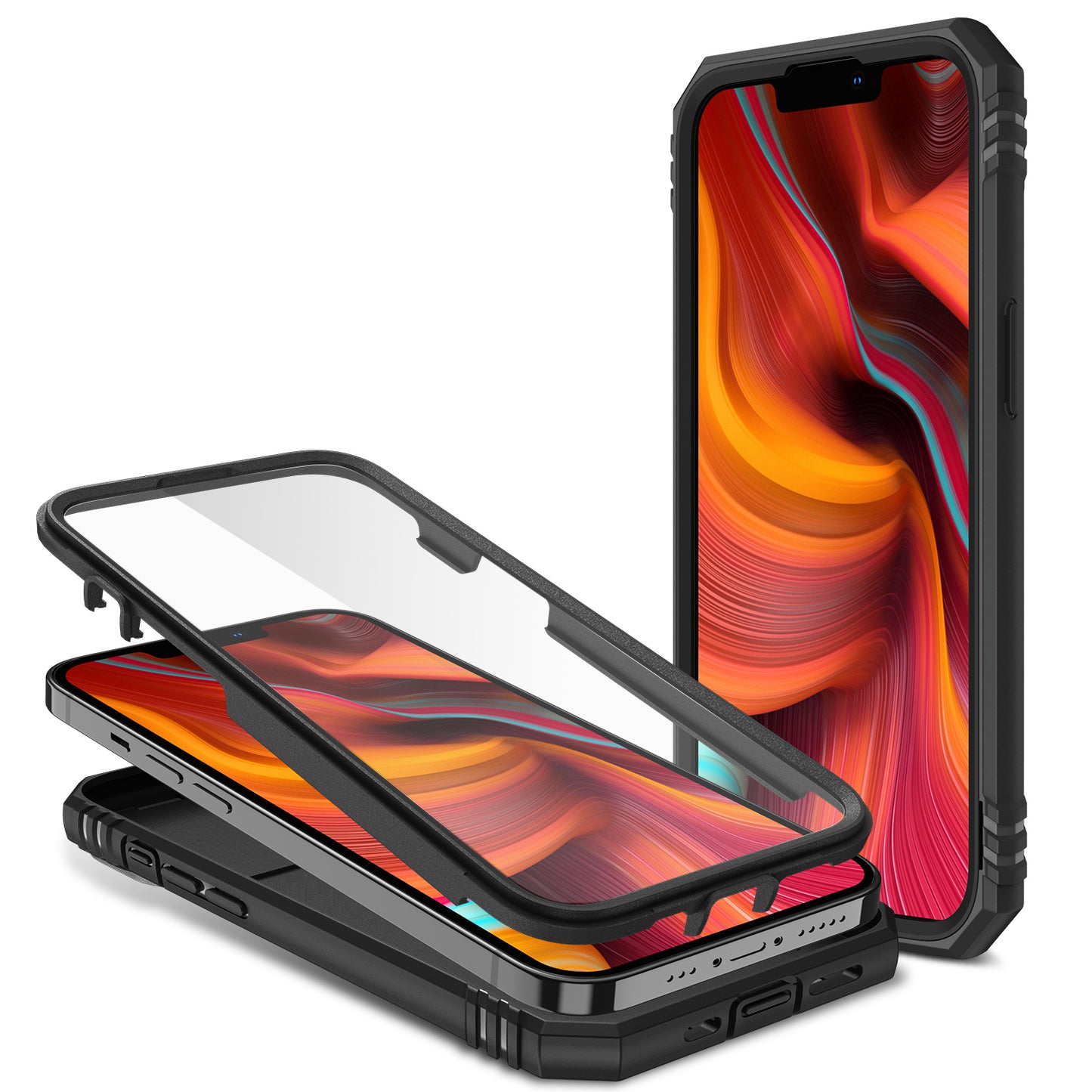 For Apple iPhone 14 (6.1") Hybrid Built-in 360° Rotate Magnetic Ring Stand with Camera Protection Heavy Duty Shockproof  Phone Case Cover