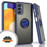 For Samsung Galaxy A33 5G Finger Ring Stand Holder Kickstand Hybrid Frosted Matte Soft TPU Hard PC Frame Shock-Absorption  Phone Case Cover