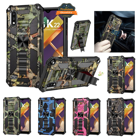 For Samsung Galaxy A71 5G Heavy Duty Hybrid Camouflage [Military Grade] Rugged Protective Fit Magnetic Car Mount Stand  Phone Case Cover