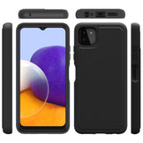 For Boost Mobile Celero 5G Textured Hybrid Shockproof Rugged Hard PC & Silicone TPU Anti-Slip Dual Layer Protective Bumper Black Phone Case Cover