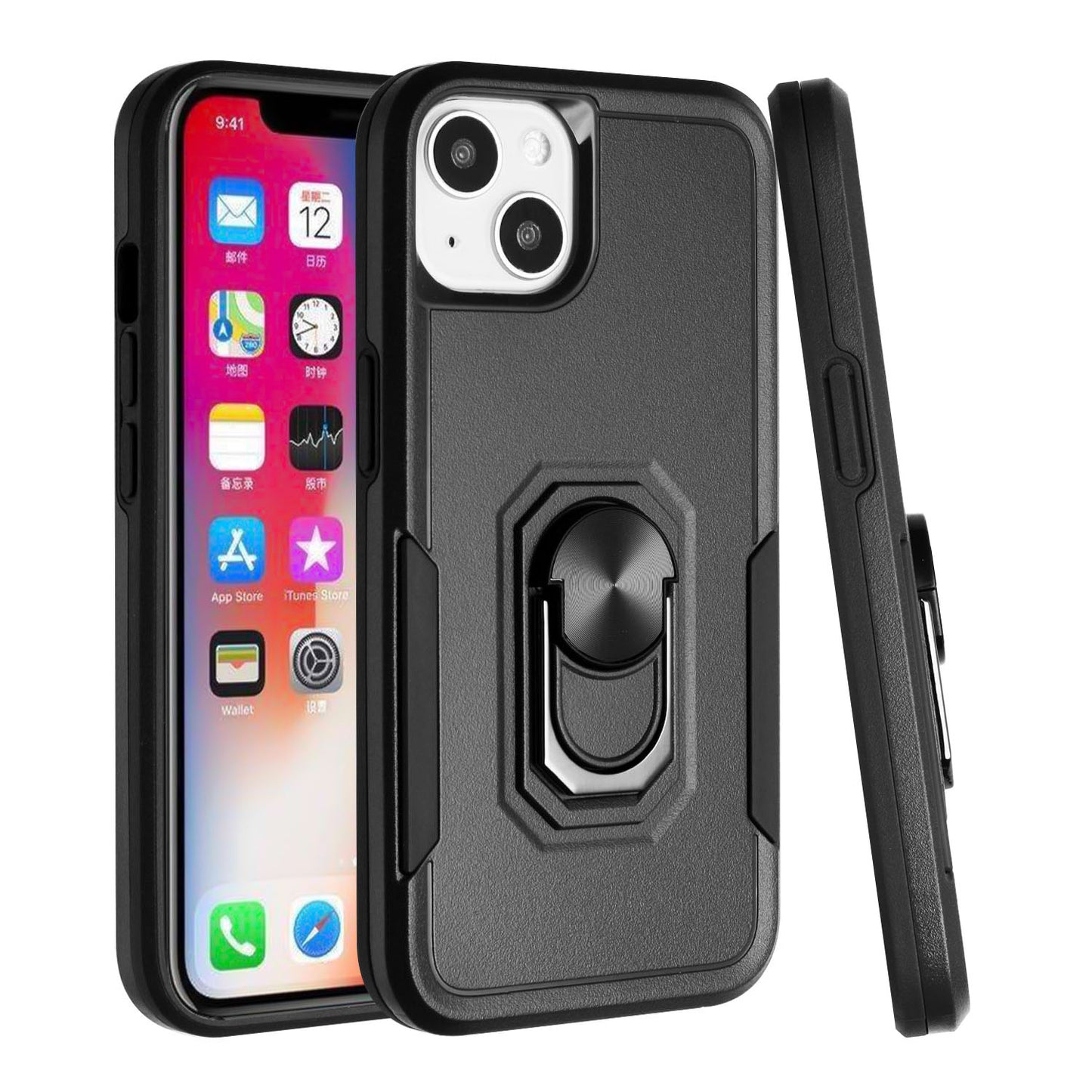 For Motorola Edge+ 2022 /Edge Plus Hybrid Rugged Hard Drop-Proof Protection Military Grade Armor with Metal Ring Stand  Phone Case Cover