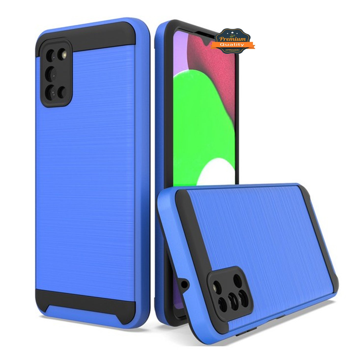 For Samsung Galaxy S20 FE / S20 Fan Edition Slim Rugged TPU + Hard PC Brushed Metal Texture Hybrid Dual Layer Defender  Phone Case Cover