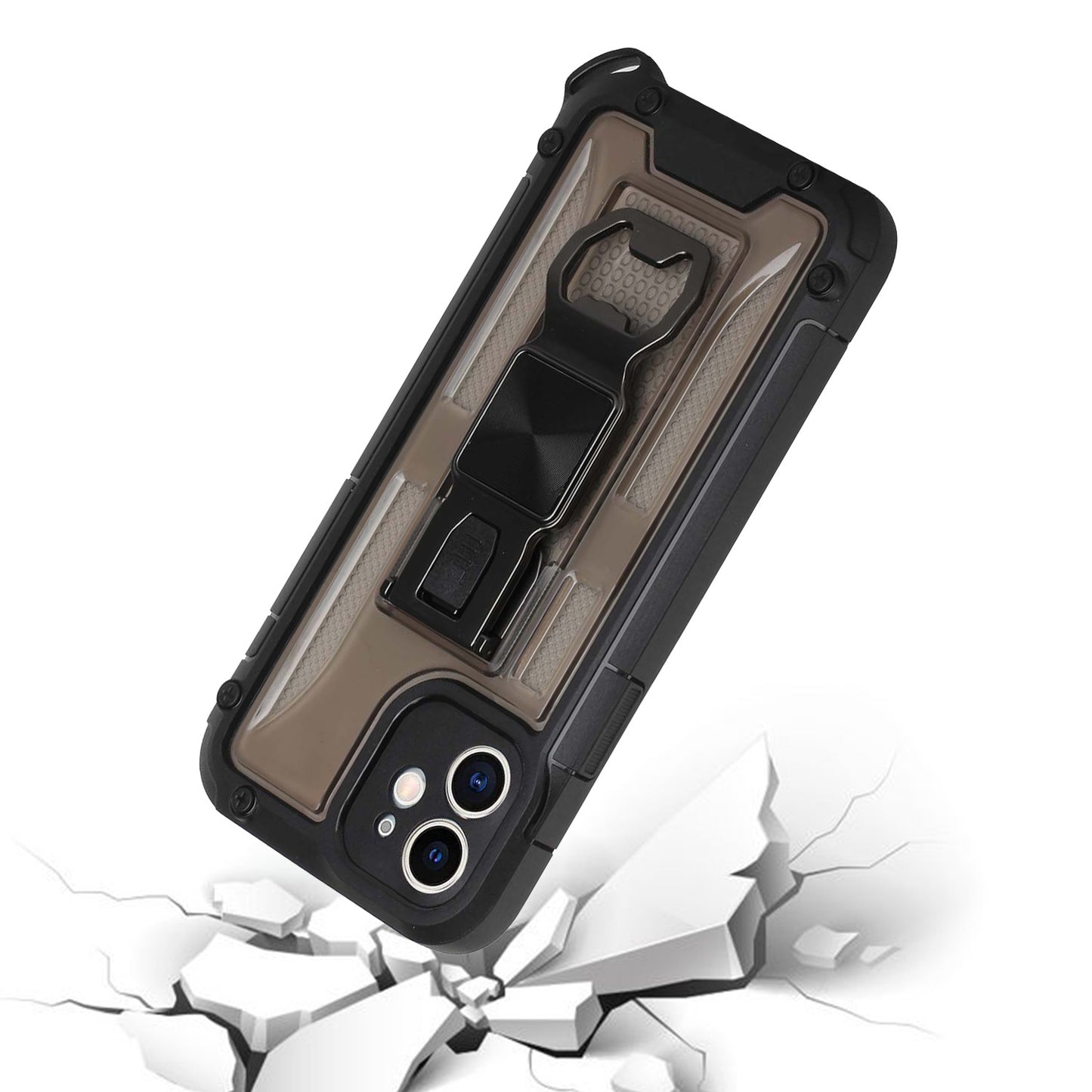 For Apple iPhone 11 Heavy Duty Military Grade Rugged Hybrid with Magnetic Kickstand, Carabiner, Bottle Beer Opener  Phone Case Cover