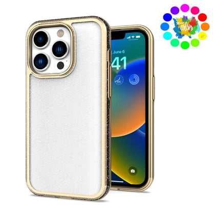 For Samsung Galaxy S22 Ultra Electroplated Gold Frame Glitter Bling Transparent Hybrid Hard PC + TPU Rubber Shockproof  Phone Case Cover