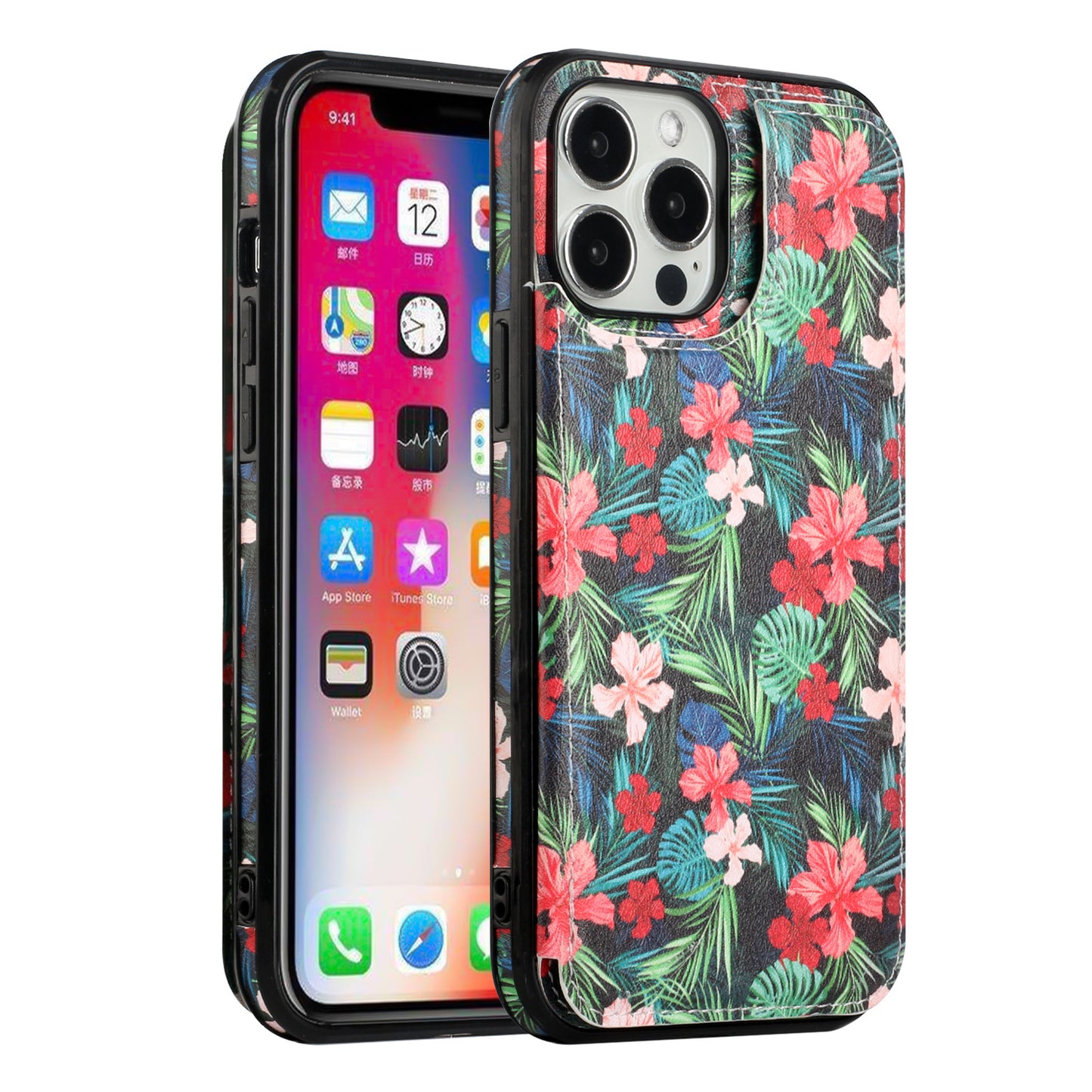 For Apple iPhone 14 /Plus Pro Max Wallet PU Leather [Two Magnetic Clasp] [Card Slots] Stand Back Storage Flip  Phone Case Cover