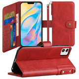 For Apple iPhone 13 Pro (6.1") Wallet Case with Credit Card Holder, PU Leather Flip Pouch Kickstand & Strap TPU Shockproof Protective  Phone Case Cover