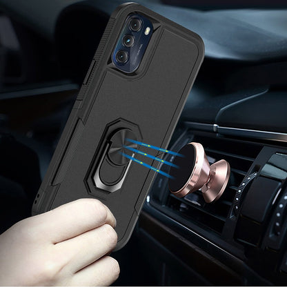 For Samsung Galaxy A03S Ring Holder Stand, Support Magnetic Car Mount, Hard TPU Hybrid Shockproof  Phone Case Cover