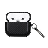 For Apple AirPods 3 (2021) Full-Body Rugged Protective Carbon Fiber with Keychain [Front LED Visible] Hybrid Slim Shockproof  Phone Case Cover