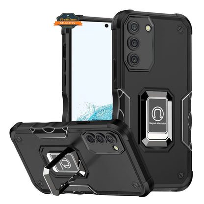 For Samsung Galaxy A33 5G Hybrid Hard PC Soft TPU Bumper with Magnetic Ring Stand Holder Military-Grade Drop Protection  Phone Case Cover
