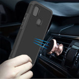 For Cricket Icon 4 Ultra Slim Shock Absorption 2in1 Tuff Hybrid Dual Layer Hard PC TPU Rubber Frame Armor Defender Black Phone Case Cover