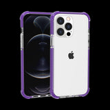 For Apple iPhone 13 Pro (6.1") Slim Hybrid Transparent Rubber Gummy Gel Hard PC Silicone TPU Color Bumper Frame  Phone Case Cover