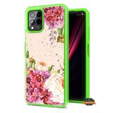 For T-Mobile Revvl 6 Pro 5G /Revvl 6 5G Pattern Design Bling Glitter Shockproof Hybrid Soft TPU Frame and Hard PC Back  Phone Case Cover