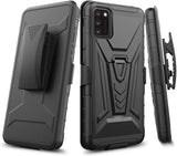 For Apple iPhone 11 (6.1") Hybrid Armor Kickstand with Swivel Belt Clip Holster Heavy Duty Defender Shockproof Rugged Black Phone Case Cover