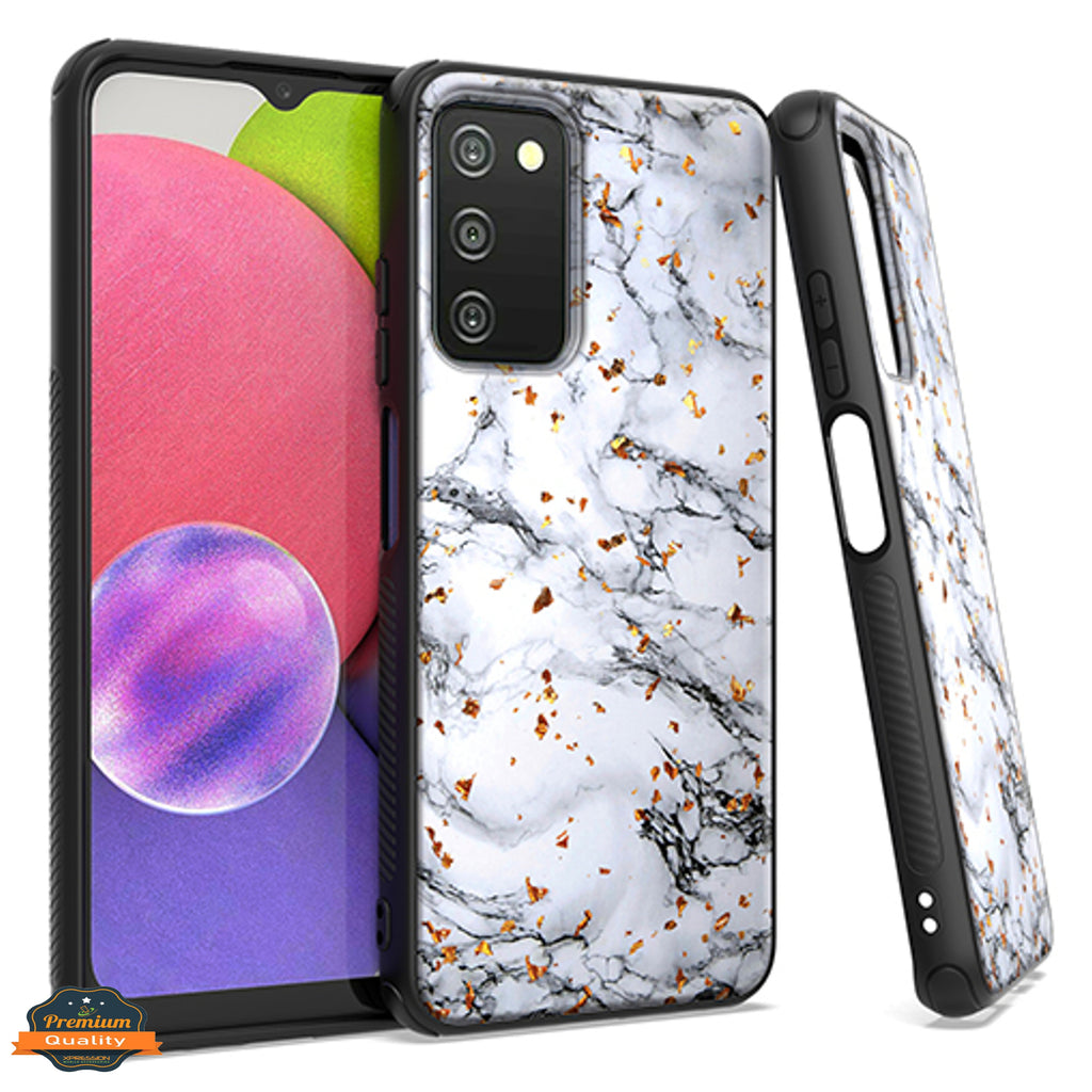 For Samsung Galaxy A33 5G Marble Fashion Stone Stylish Flake Glitter Bling Hybrid Slim Glossy TPU Rubber Hard Protection  Phone Case Cover
