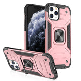 For Samsung Galaxy A22 5G Armor Hybrid with Ring Holder Kickstand Shockproof Heavy-Duty Durable Rugged Dual Layer Hard PC Rose Gold Phone Case Cover