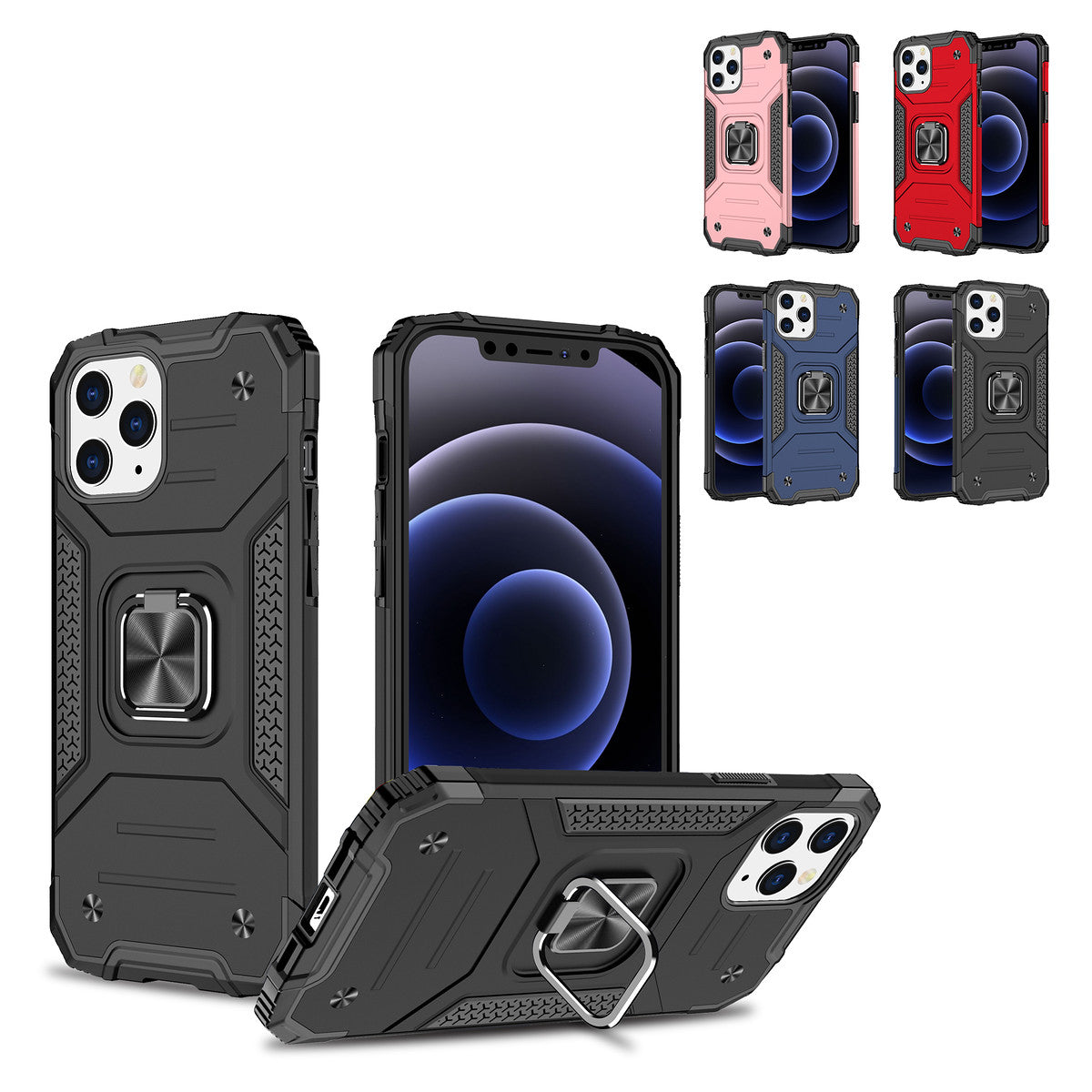 For Apple iPhone 14 /Plus Pro Max Hybrid Ring Kickstand for Magnetic Car Mount Rugged Slim Heavy Duty Shockproof  Phone Case Cover