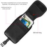 Universal Vertical Nylon Cell Phone Holster with Front Buckle, Belt Clip Pouch Loop for Apple iPhone Samsung Galaxy LG Moto All Mobile phones Size 6.7" Universal Pouch [Black]