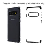 For Samsung Galaxy S10 (6.1") Slim Hybrid Transparent Rubber Gummy Hard PC Silicone Electroplating Clear / Black Phone Case Cover