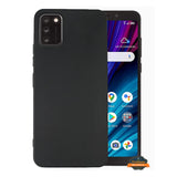 For Cricket Debut Ultra Slim Flexible TPU Hybrid [Matte Finish Coating] Shock Absorbing Rubber Silicone Gummy Protection Black Phone Case Cover