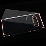 For Samsung Galaxy S10 (6.1") Slim Hybrid Transparent Rubber Gummy Hard PC Silicone Electroplating Clear / Rose Gold Phone Case Cover