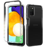 For Samsung Galaxy A03S Dual Layer Hybrid Clear Gradient Two Tone Transparent Shockproof TPU Hard PC Protective Frame  Phone Case Cover