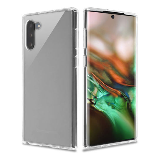 For Samsung Galaxy Note 10 (6.3) Slim Fit Hybrid Transparent Rubber Gummy Hard PC Soft Silicone Protective Clear Phone Case Cover