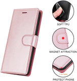 For Motorola Edge+ 2022 /Edge Plus Wallet PU Leather Pouch with Credit Card Slots ID Money Pocket, Stand & Strap Flip Rose Gold Phone Case Cover