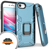 For Apple iPhone SE 3 (2022) SE/8/7 Hybrid Heavy Duty Armor Protective Bumper with 360° Degree Ring Holder Kickstand  Phone Case Cover