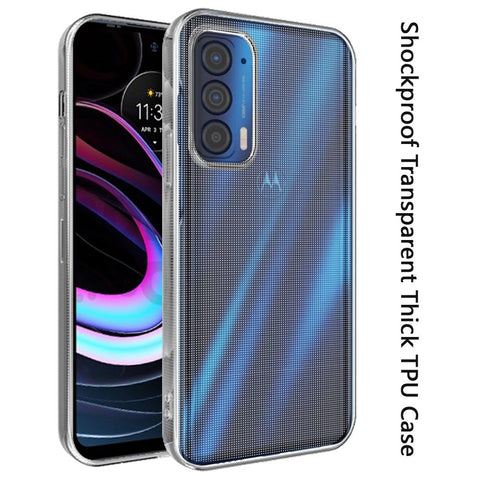 For Motorola Edge 2021 Hybrid Transparent Thick TPU Rubber Silicone Simple Basic Minimalistic Gel Shockproof Protective Slim Back Clear Phone Case Cover