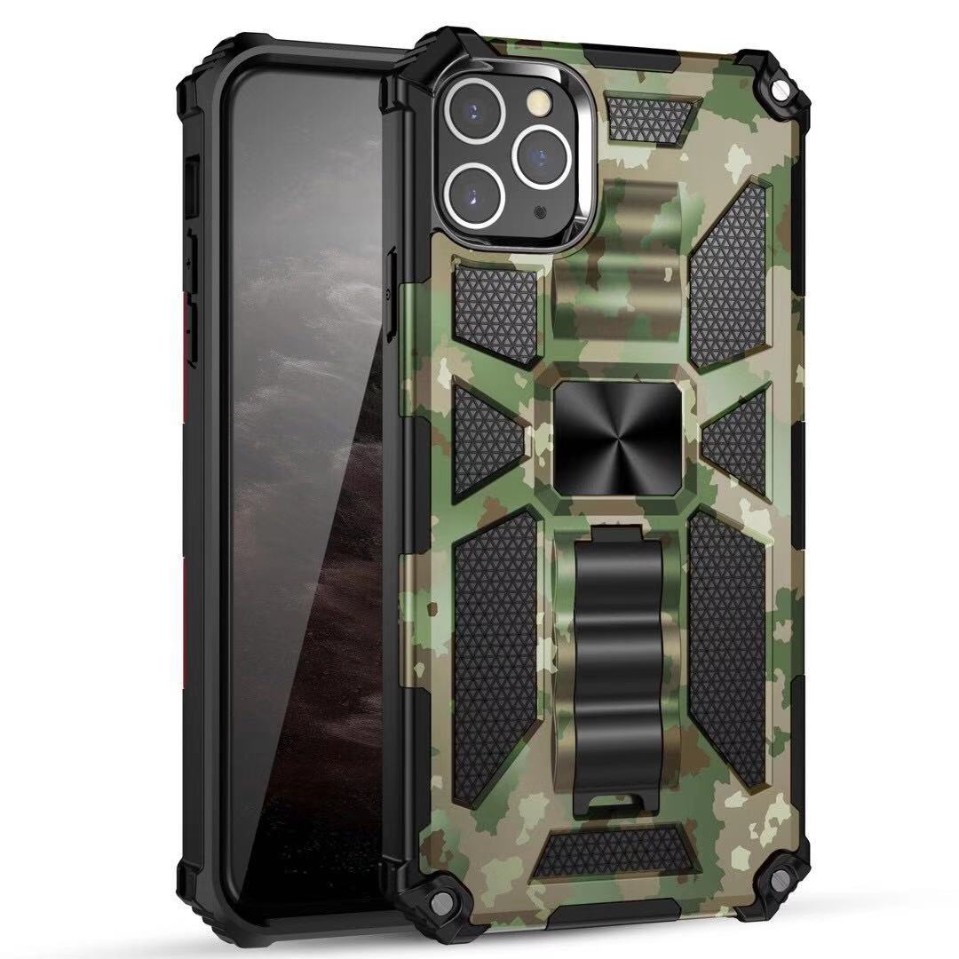For Apple iPhone 14 Plus (6.7") Heavy Duty Hybrid Camouflage Fold Slide Kickstand [Military Grade] Rugged Protective  Phone Case Cover