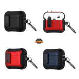 For Apple AirPods 3 (2021) Premium Ultra ShockProof Hybrid With Metal Hook Carabiner & Switch Closure Full-Body Rugged Protective  Phone Case Cover