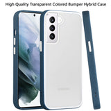 For Samsung Galaxy S22 /Plus Ultra Hybrid Transparent Clear Colored Frame Bumper Hard Back Shockproof Slim Soft TPU Silicone Protective  Phone Case Cover