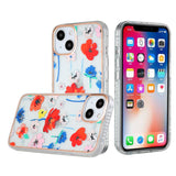 For Apple iPhone 13 Pro (6.1") Stylish Design Floral IMD Hybrid Rubber TPU Hard Shockproof Armor Rugged Slim Fit  Phone Case Cover