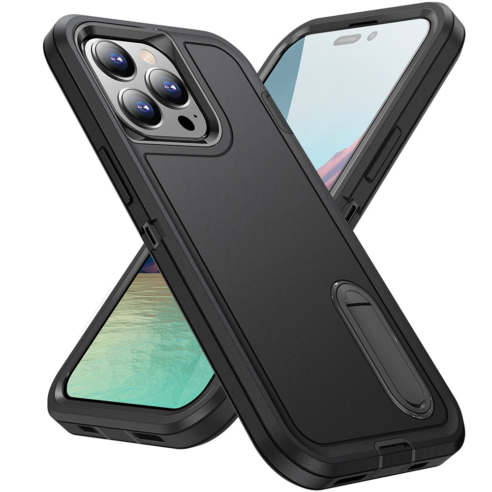 For Apple iPhone 14 /Plus Pro Max Hybrid Protective Hybrid Armor 3 in 1 Shockproof with Kickstand Heavy Duty Rugged  Phone Case Cover