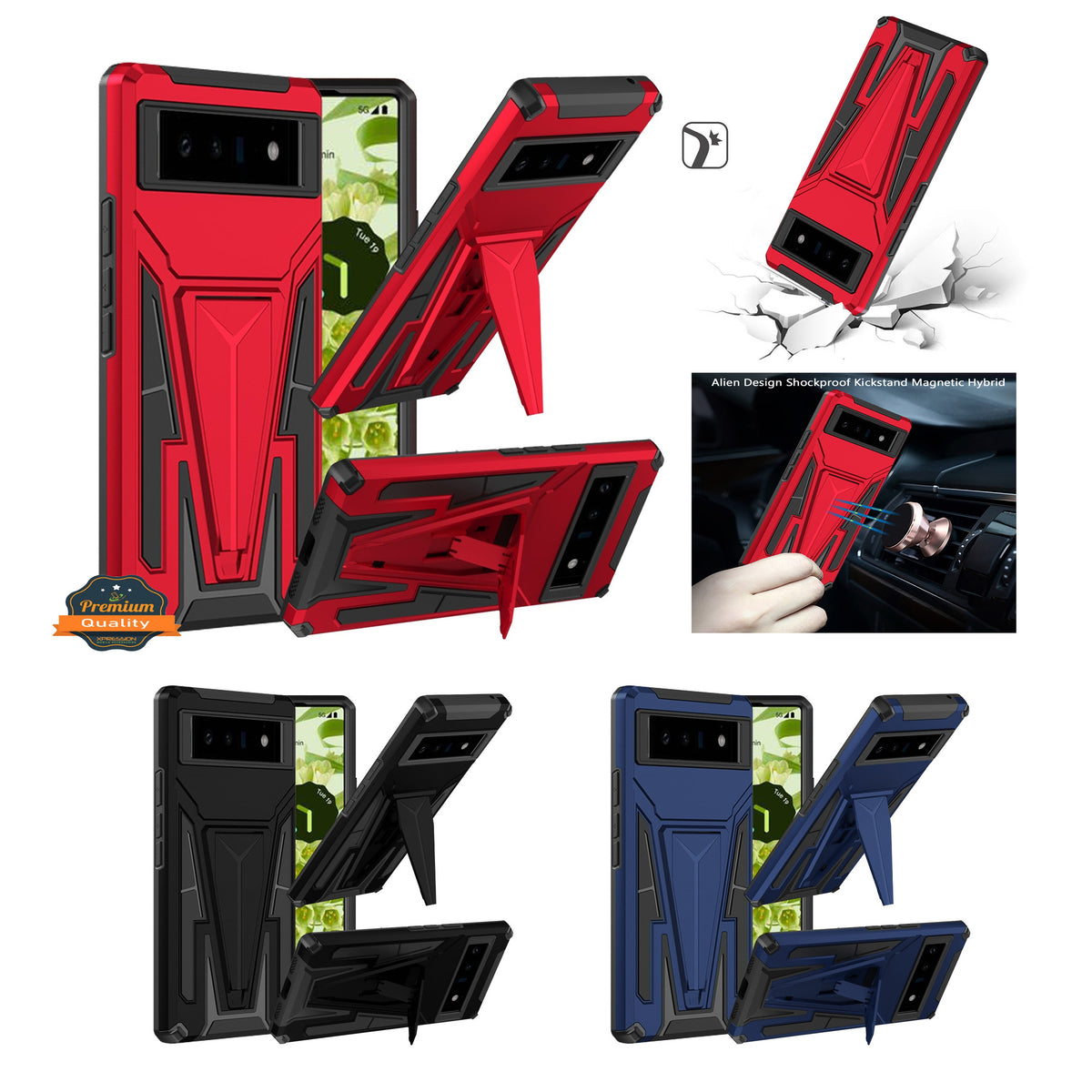 For Apple iPhone 14 /Plus Pro Max Heavy Duty Protection Hybrid Kickstand Rugged Shockproof Military Grade Dual Layer  Phone Case Cover