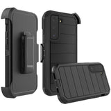 For Samsung Galaxy S22+ Plus Combo 3in1 Holster Heavy Duty Rugged with Swivel Belt Clip and Kickstand Black Phone Case Cover