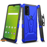 For AT&T Radiant Max 5G Hybrid Armor Kickstand with Swivel Belt Clip Holster Heavy Duty 3 in 1 Defender Shockproof Rugged  Phone Case Cover