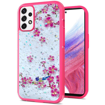 For Motorola Moto G 5G 2022 Sakura Spring Flowers Design Colorful Frame Hybrid Rubber TPU Hard PC Shockproof Slim  Phone Case Cover