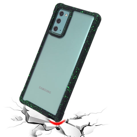 For Samsung Galaxy Note 20 (6.4") Clear Rugged Hybrid Full Body Protective Shockproof Hard Back Dual Layer Bumper Clear Black Phone Case Cover