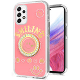 For Samsung Galaxy A53 5G Smiling Glitter Ornament Bling Sparkle with Ring Stand Hybrid Slim TPU + Hard Back Shell  Phone Case Cover