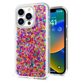 For Apple iPhone 13 (6.1") Colorful Glitter Bling Sparkle Epoxy Glittering Shining Hybrid Hard PC Silicone Shockproof  Phone Case Cover