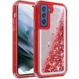For Apple iPhone 13 Pro Max (6.7") Luxury Floating Glitter Case Sparkle Bling Quicksand Clear Heavy Duty Bumper Dual Layer PC Frame TPU Back  Phone Case Cover